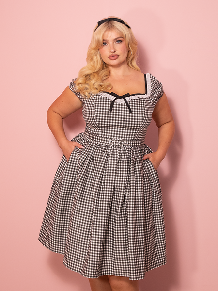 bardot klara mini gingham dress PRE-ORDER - Bardot Beauty Swing Dress in Black Gingham