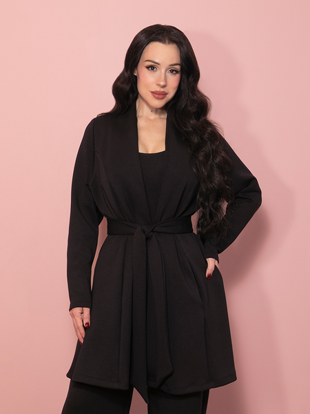 Cozy Cardigan Coat in Black | Vintage Inspired Clothing – Vixen by