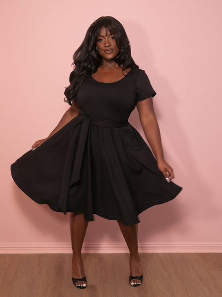 Cozy Swing Dress in Black - Vixen by Micheline Pitt
