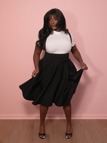 Cozy Skater Skirt Jumper in Black | Retro Clothing – Vixen by