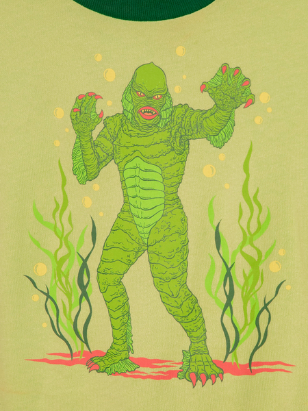 Universal Monsters: Creature from the Black Lagoon Souvenir Knit Top in Monster Green (unisex) M/L