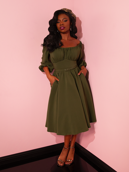 Vacation Dress in Olive Green