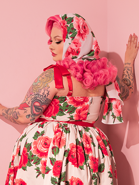 1950s Inspired Chiffon Rose Scarf | Retro Inspired Dresses