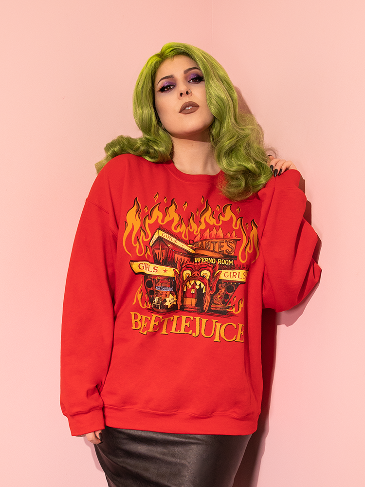 The Dante's Inferno Sweatshirt being worn by female Vixen model.