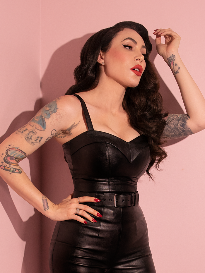 Bad Girl Maneater Top in Vegan Leather - Vixen by Micheline Pitt