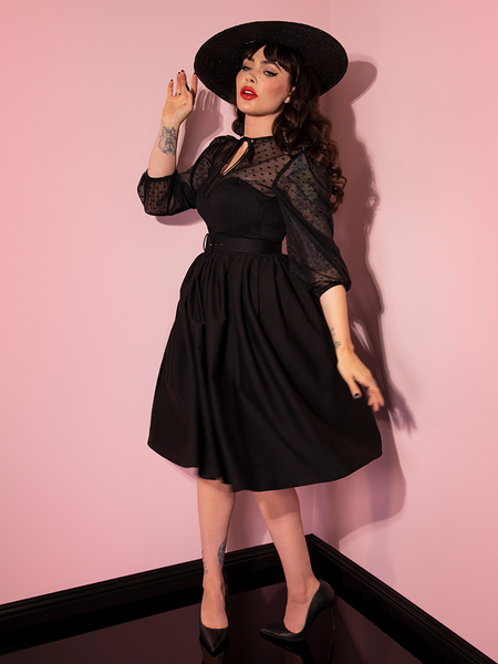 Frenchie Swing Dress in Black | Retro Dresses – Vixen by Micheline