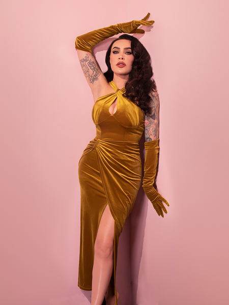 strapless open back dress One-Shoulder Long Velvet Formal Dress 6118 Sienna / 2 main image 0