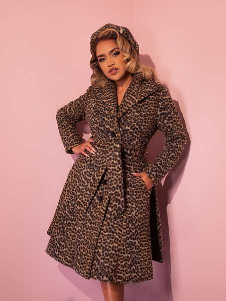 Leopard print faux fur coat 2024 plus size