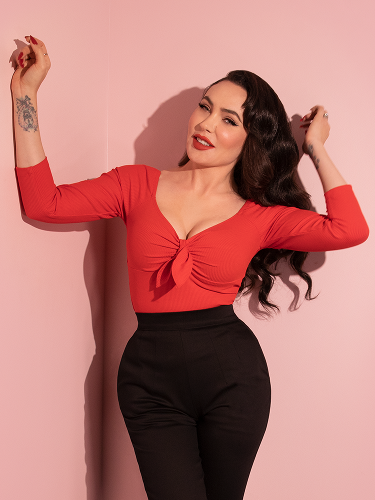 Tie Me Up Top in Tomato Red - Vixen by Micheline Pitt