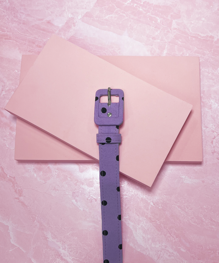1" Belt in Sunset Purple Polka Dot Bengaline - Vixen by Micheline Pitt