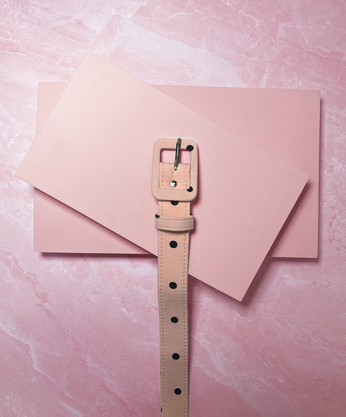1" Belt in Sunset Pink Polka Dot Bengaline - Vixen by Micheline Pitt