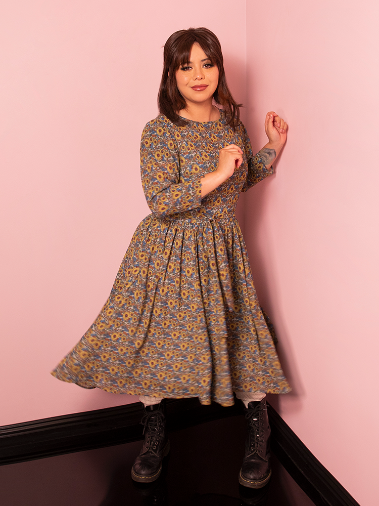 Beetlejuice Beetlejuice Astrid Vintage Floral Print Dress | Vintage ...