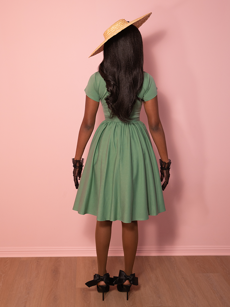 PRE-ORDER - Avon Swing Dress in Sage Green - Vixen by Micheline Pitt 2X PRE-ORDER - Avon Swing Dress in Sage Green - Vixen by Micheline Pitt 2X