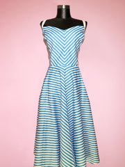 BACKLOT - Dollface Dress in Blue and White - Vixen by Micheline Pitt
