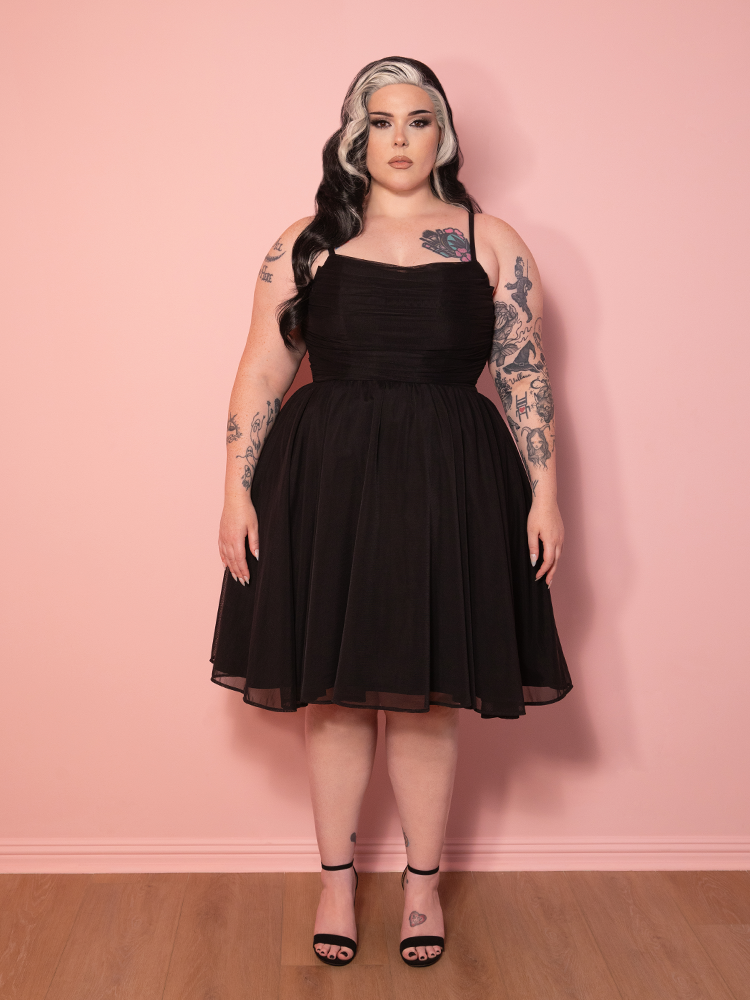 FINAL PRE-ORDER - Bandage Corset Swing Dress in Black - Vixen by Micheline Pitt M FINAL PRE-ORDER - Bandage Corset Swing Dress in Black - Vixen by Micheline Pitt M