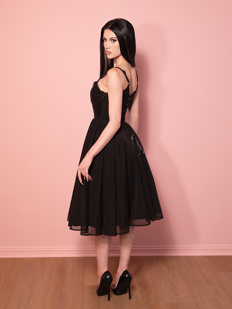 FINAL PRE-ORDER - Bandage Corset Swing Dress in Black - Vixen by Micheline Pitt M FINAL PRE-ORDER - Bandage Corset Swing Dress in Black - Vixen by Micheline Pitt M