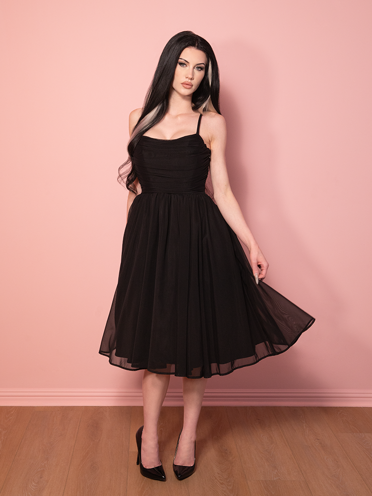 FINAL PRE-ORDER - Bandage Corset Swing Dress in Black - Vixen by Micheline Pitt M FINAL PRE-ORDER - Bandage Corset Swing Dress in Black - Vixen by Micheline Pitt M