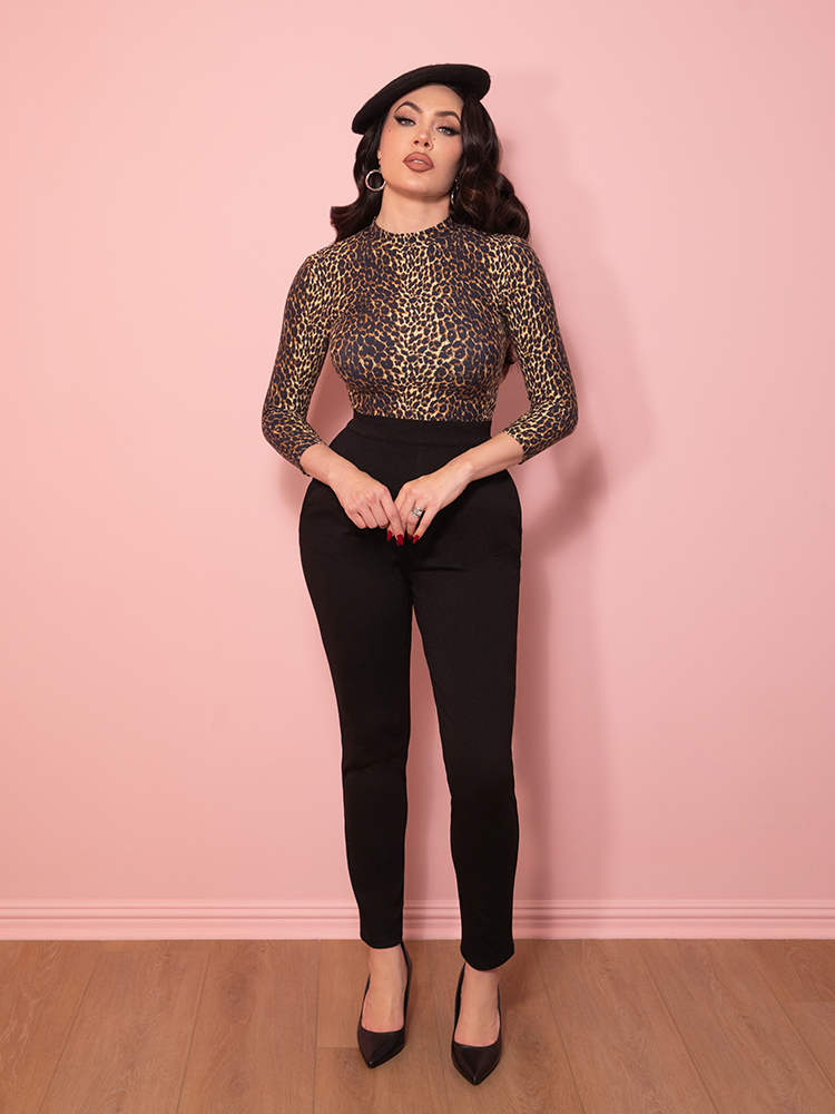 Cigarette Pants in Black Ponte - Vixen by Micheline Pitt