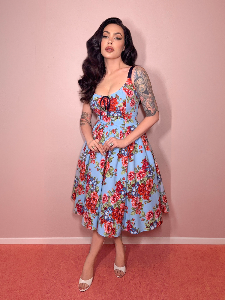 light blue dress red flowers Light Blue 3D Flower Lace Spaghetti Straps A-Line Long Prom Dress Sky Blue / 8