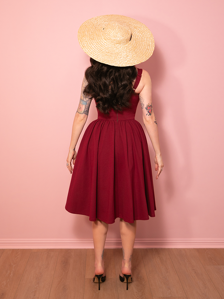 PRE-ORDER - Bombshell Swing Dress in Ruby Red - Vixen by Micheline Pitt