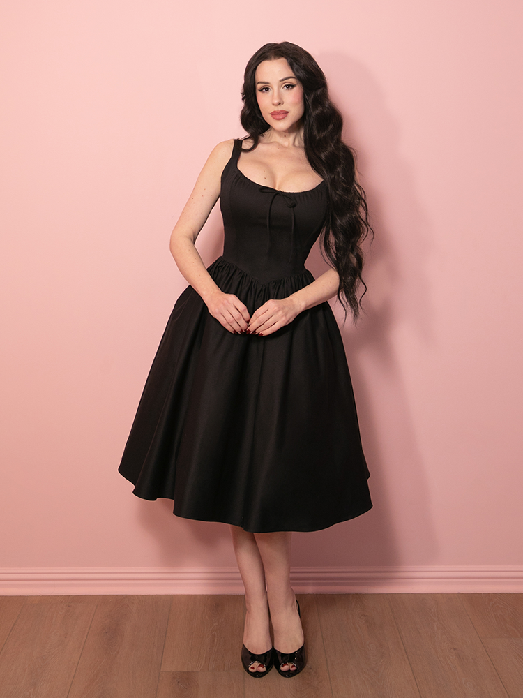 Cottage Corset Dress in Black Vixen by Micheline Pitt Cottage Corset Dress in Black Vixen by Micheline Pitt