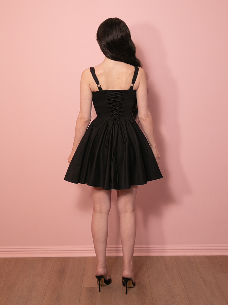PRE-ORDER - Cottage Corset Dress in Black MINI - Vixen by Micheline Pitt