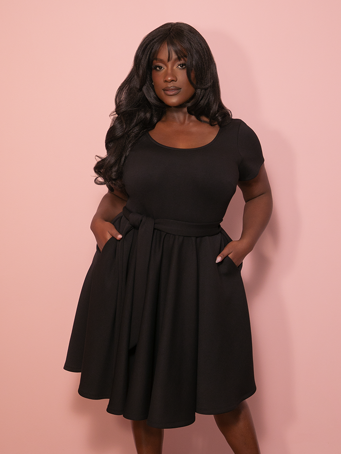 PRE-ORDER - Cozy Swing Dress in Black - Vixen by Micheline Pitt