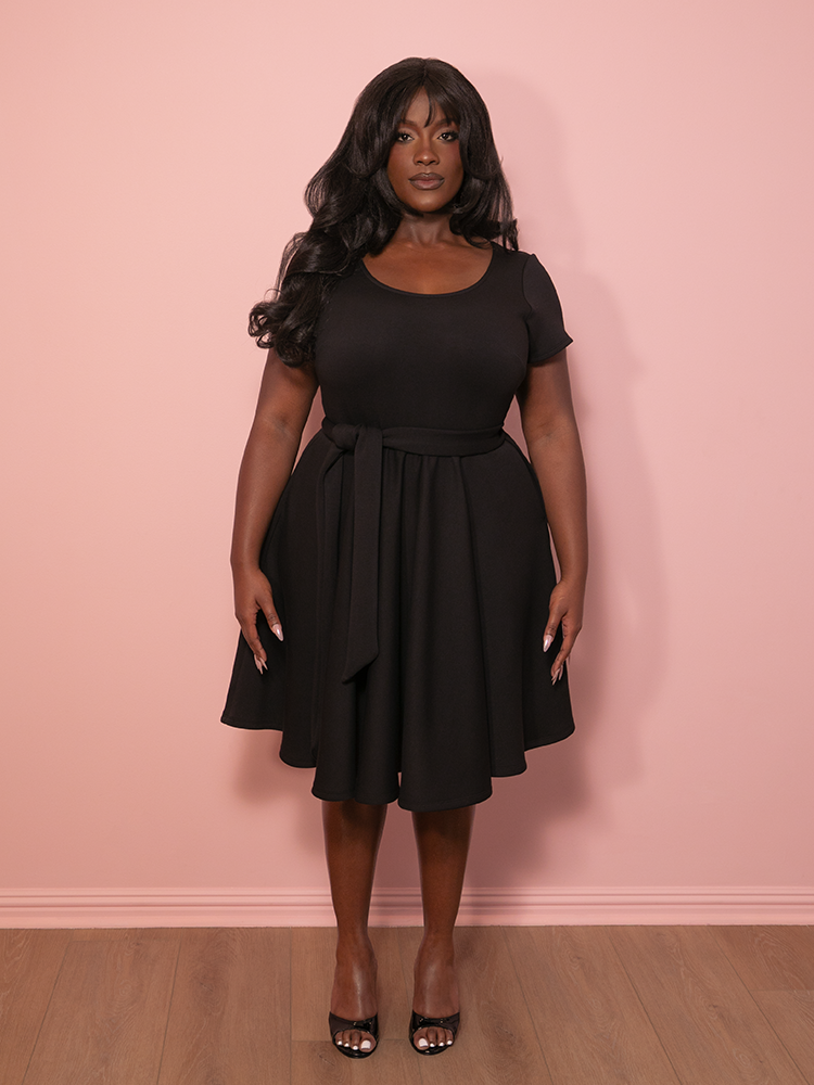 Cozy Swing Dress in Black - Vixen by Micheline Pitt