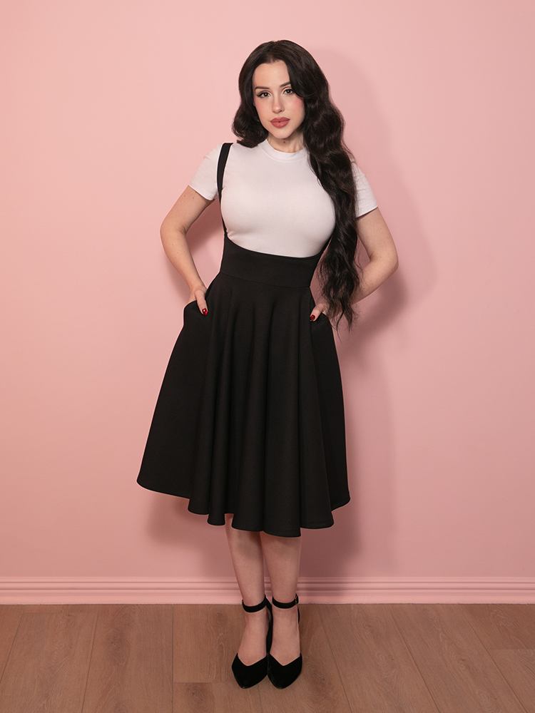 PRE-ORDER - Cozy Skater Skirt Jumper in Black - Vixen by Micheline Pitt
