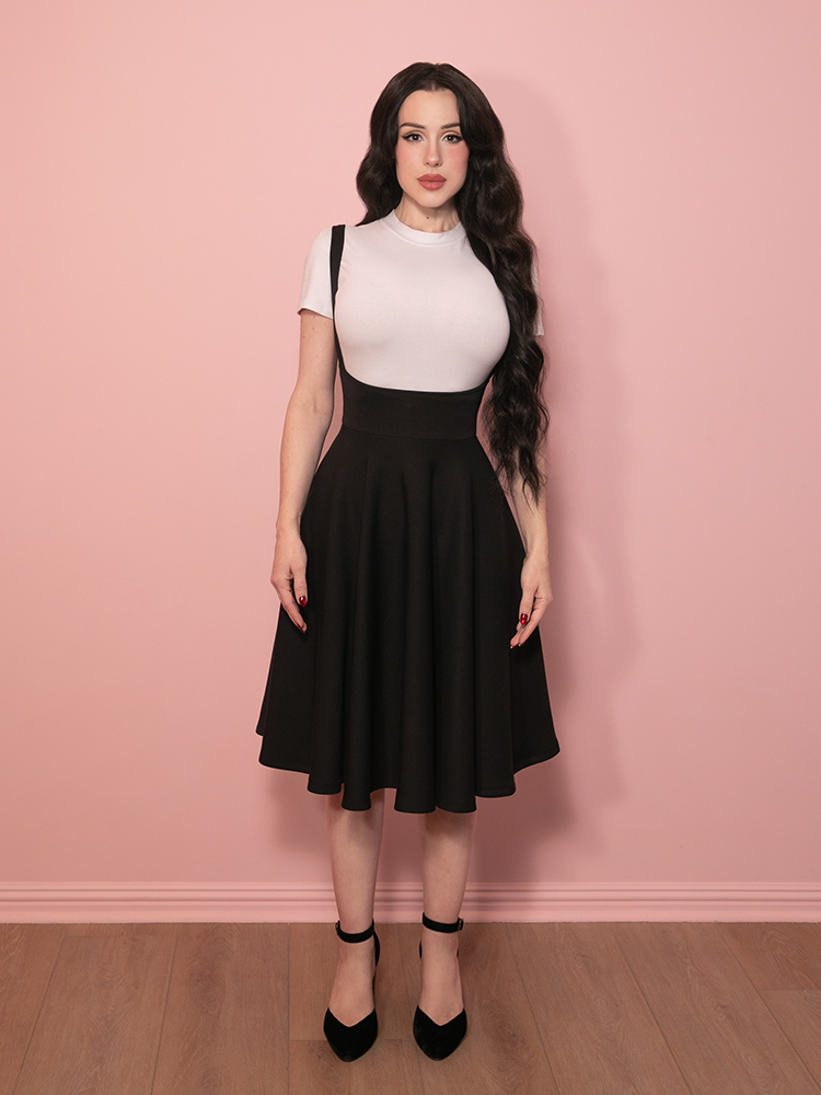PRE-ORDER - Cozy Skater Skirt Jumper in Black - Vixen by Micheline Pitt