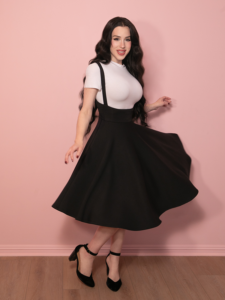 PRE-ORDER - Cozy Skater Skirt Jumper in Black - Vixen by Micheline Pitt