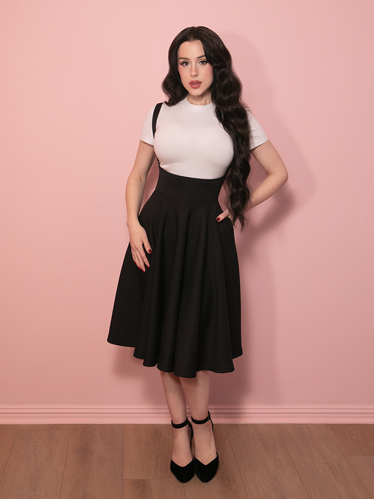 PRE-ORDER - Cozy Skater Skirt Jumper in Black - Vixen by Micheline Pitt