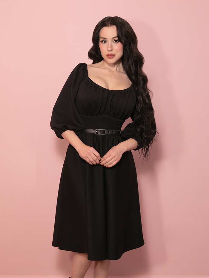 PRE-ORDER - Cozy Vacation Dress in Black - Vixen by Micheline Pitt