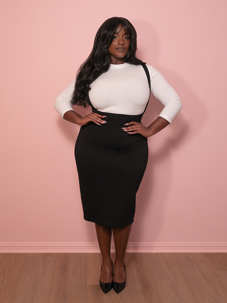 PRE-ORDER - Cozy Wiggle Skirt Jumper in Black - Vixen by Micheline Pitt