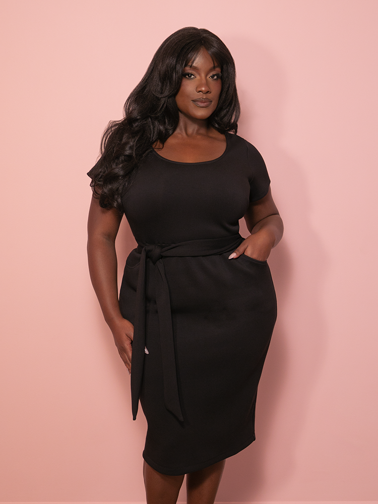 PRE-ORDER - Cozy Wiggle Dress in Black - Vixen by Micheline Pitt