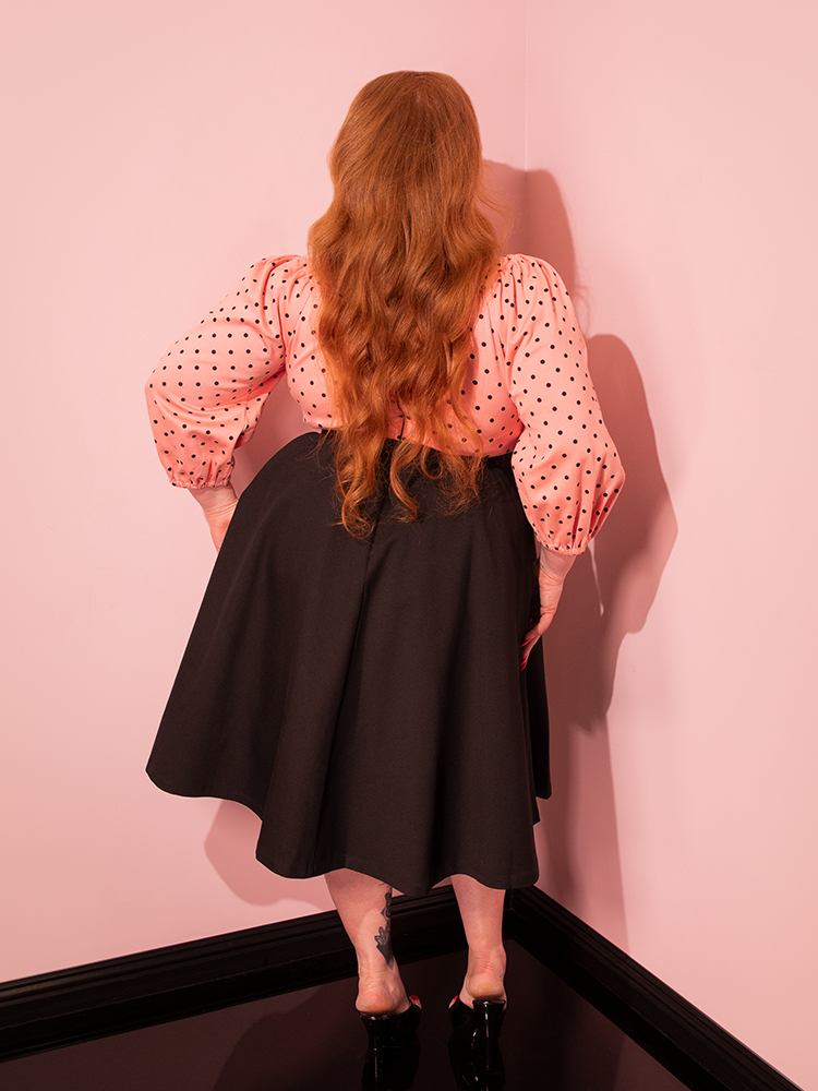 Daydream Swing Dress in Peach Pink Polka Dot - Vixen by Micheline Pitt