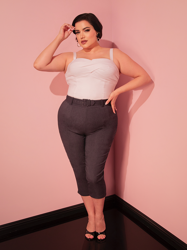 Denim Capri Plus Size Jeggings 4x Capri Pants In Faux Denim Retro