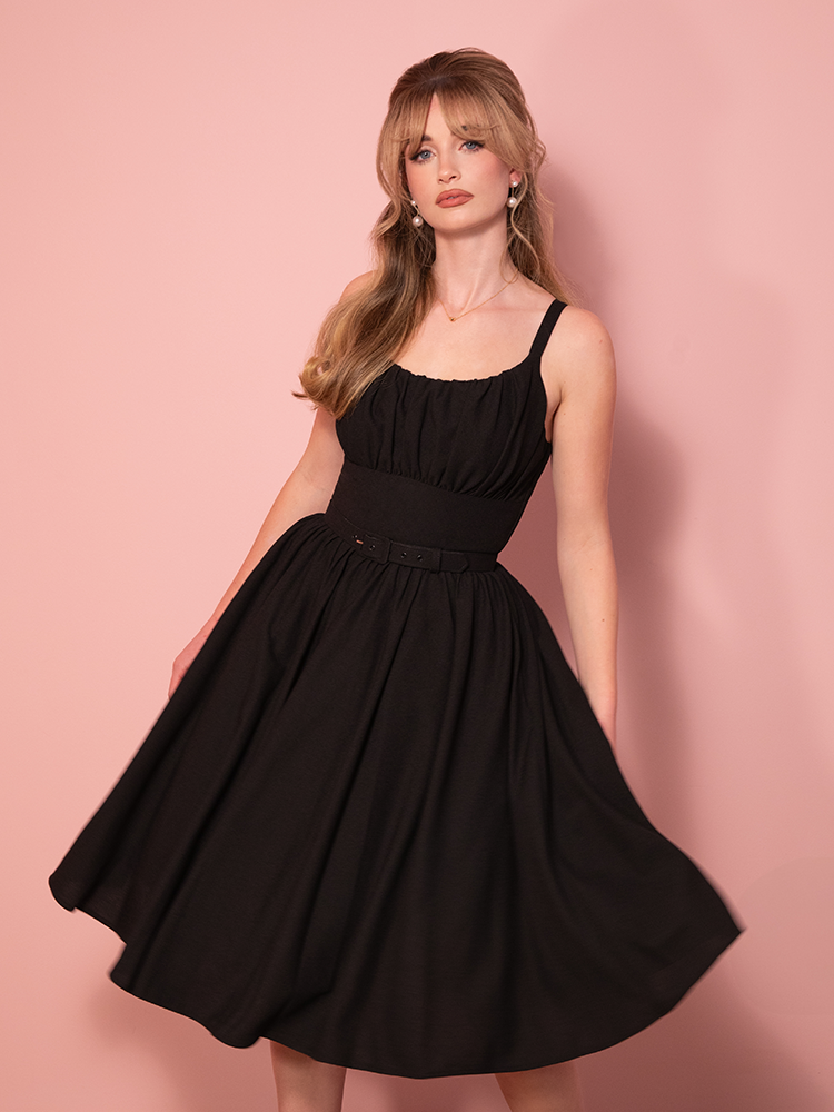 retro style black dress Hepburn Retro Style Little Black Dress 2021 Spring V-Neck Slim Long-Sleeved Office Wear Women Dresses - Retro Style Dress and Formal Dresses price
