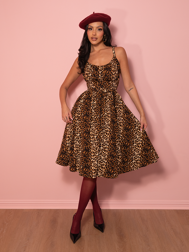 Ingenue Dress in Vintage Leopard Print - Vixen by Micheline Pitt