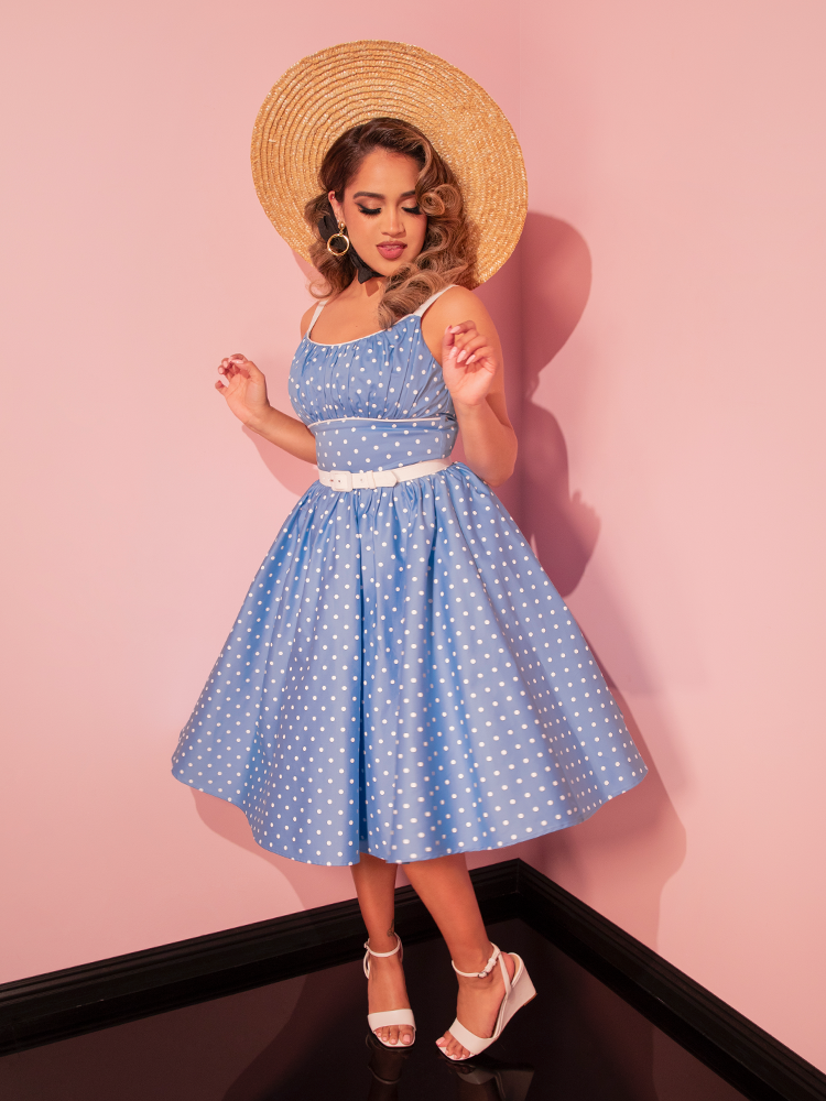 retro dress blue Sailor navy swing -1950s inspired vintage