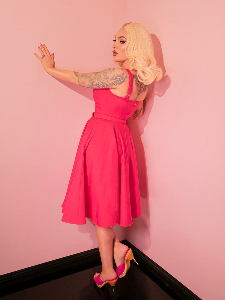 Jawbreaker Swing Dress in Hot Pink | Retro Clothing Vixen by Micheline Pitt Jawbreaker Swing Dress in Hot Pink | Retro Clothing Vixen by Micheline Pitt