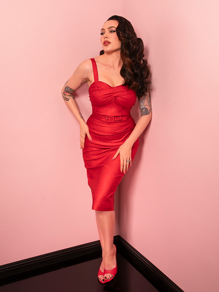 Jawbreaker Wiggle Dress in Red Sparkle Laminate - Vixen by Micheline Pitt 4X Jawbreaker Wiggle Dress in Red Sparkle Laminate - Vixen by Micheline Pitt 4X