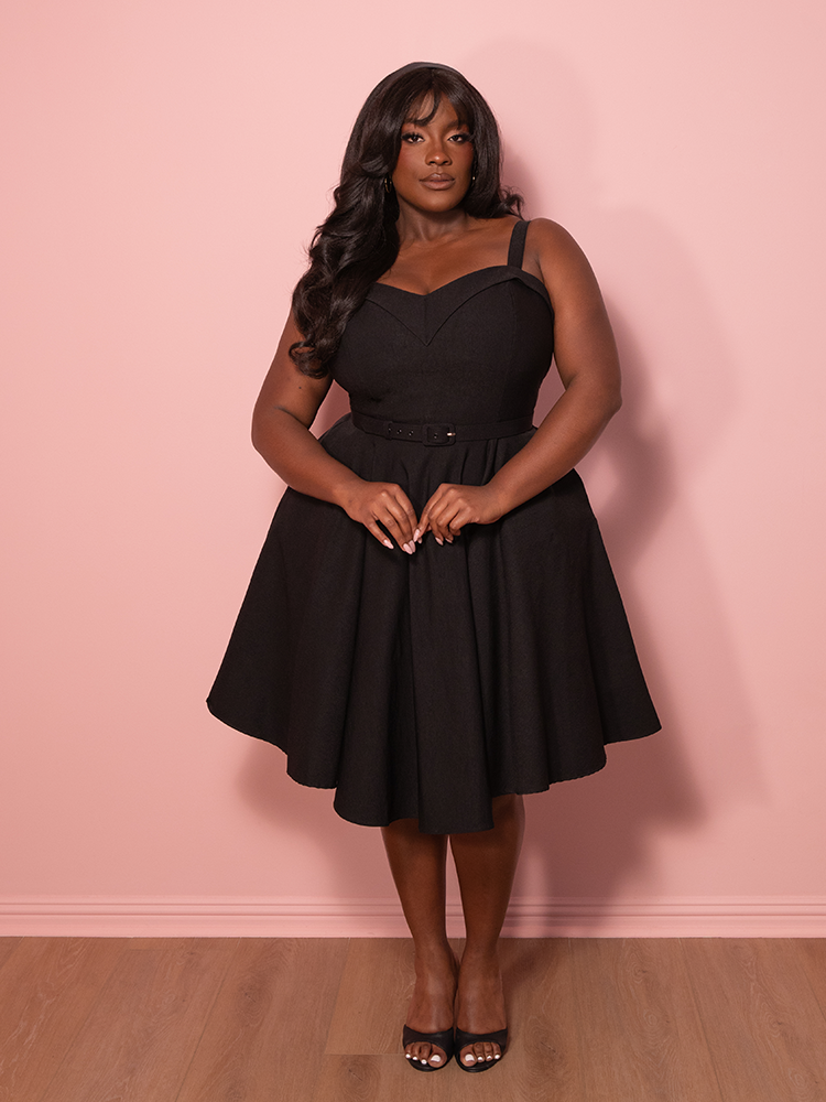 PRE-ORDER - NEW FIT - Maneater Swing Dress in Black - Vixen by Micheline Pitt