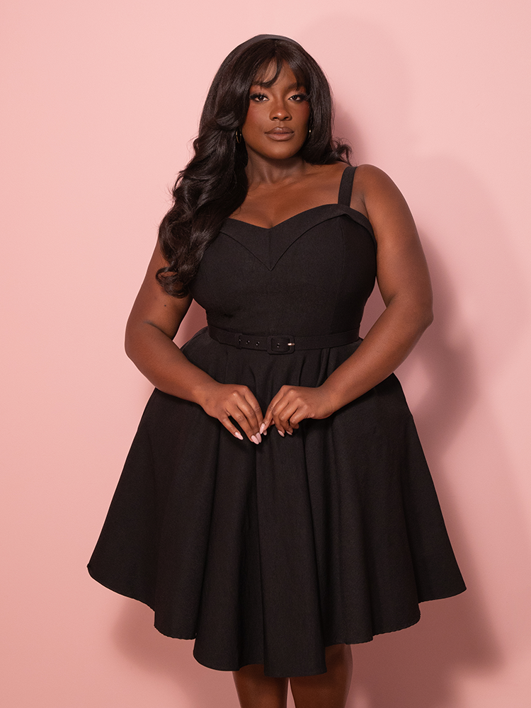 PRE-ORDER - NEW FIT - Maneater Swing Dress in Black - Vixen by Micheline Pitt