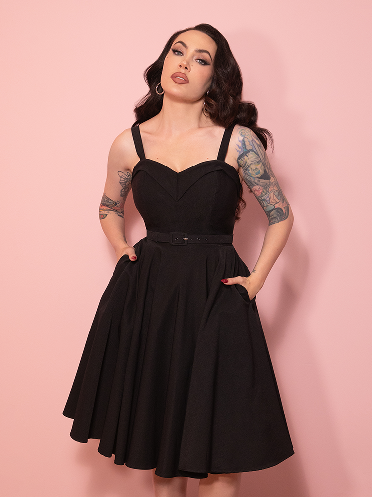 NEW FIT - Maneater Swing Dress in Black - Vixen by Micheline Pitt