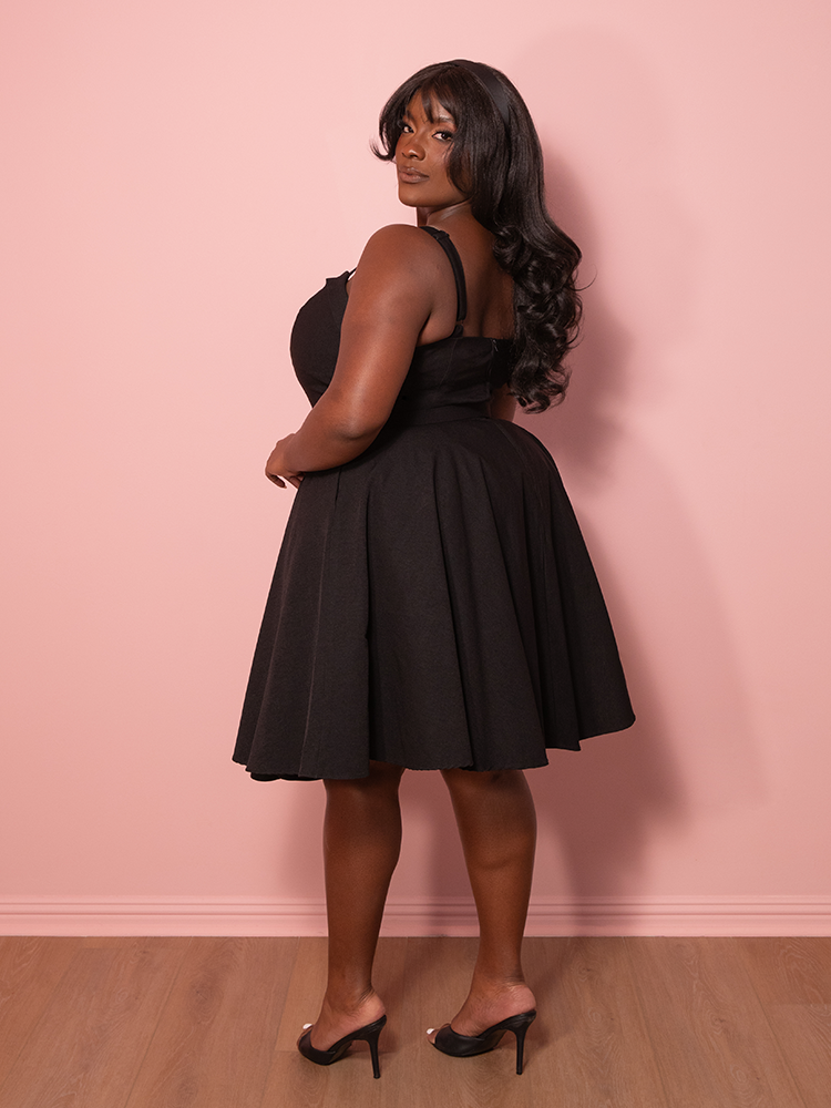 PRE-ORDER - NEW FIT - Maneater Swing Dress in Black - Vixen by Micheline Pitt