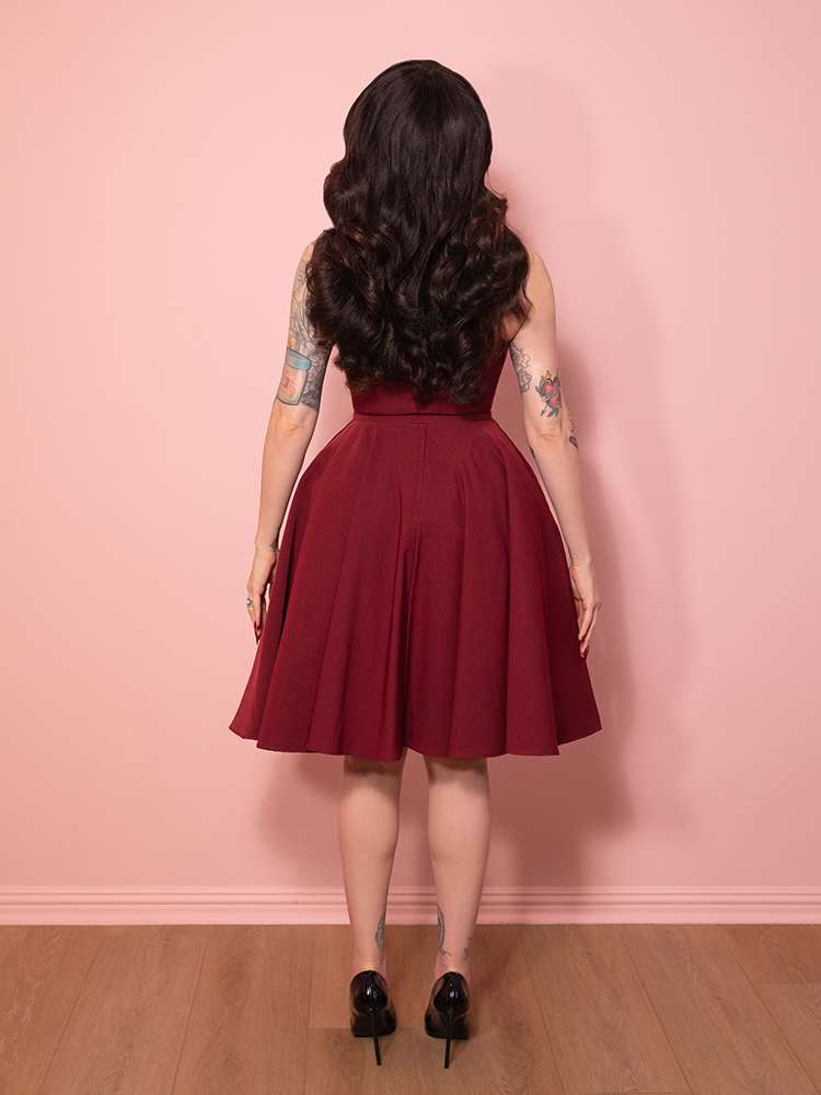 NEW FIT - Maneater Swing Dress in Burgundy - Vixen by Micheline Pitt