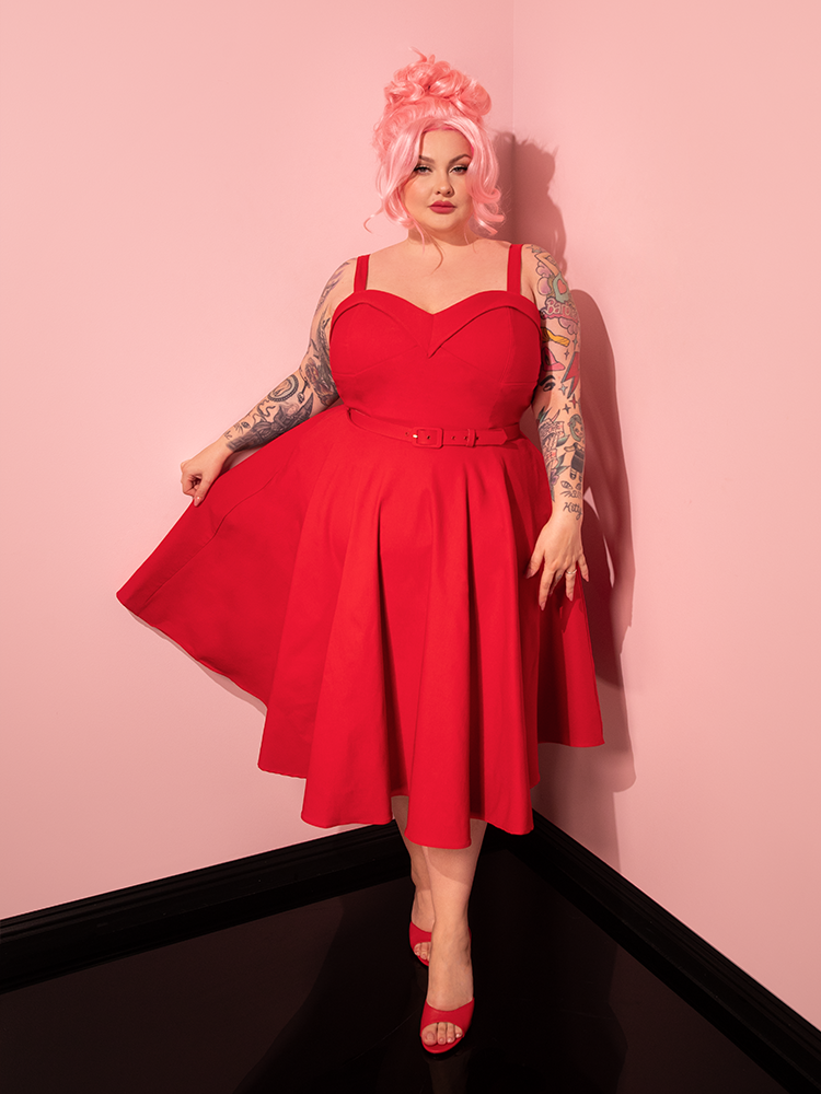 Maneater Swing Dress in Red - Vixen by Micheline Pitt