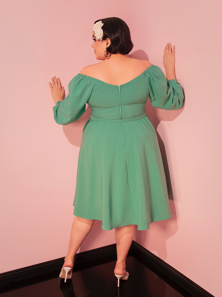 Vacation Dress in Moss Green | Retro Inspired Dress Vixen by Micheline Pitt Vacation Dress in Moss Green | Retro Inspired Dress Vixen by Micheline Pitt
