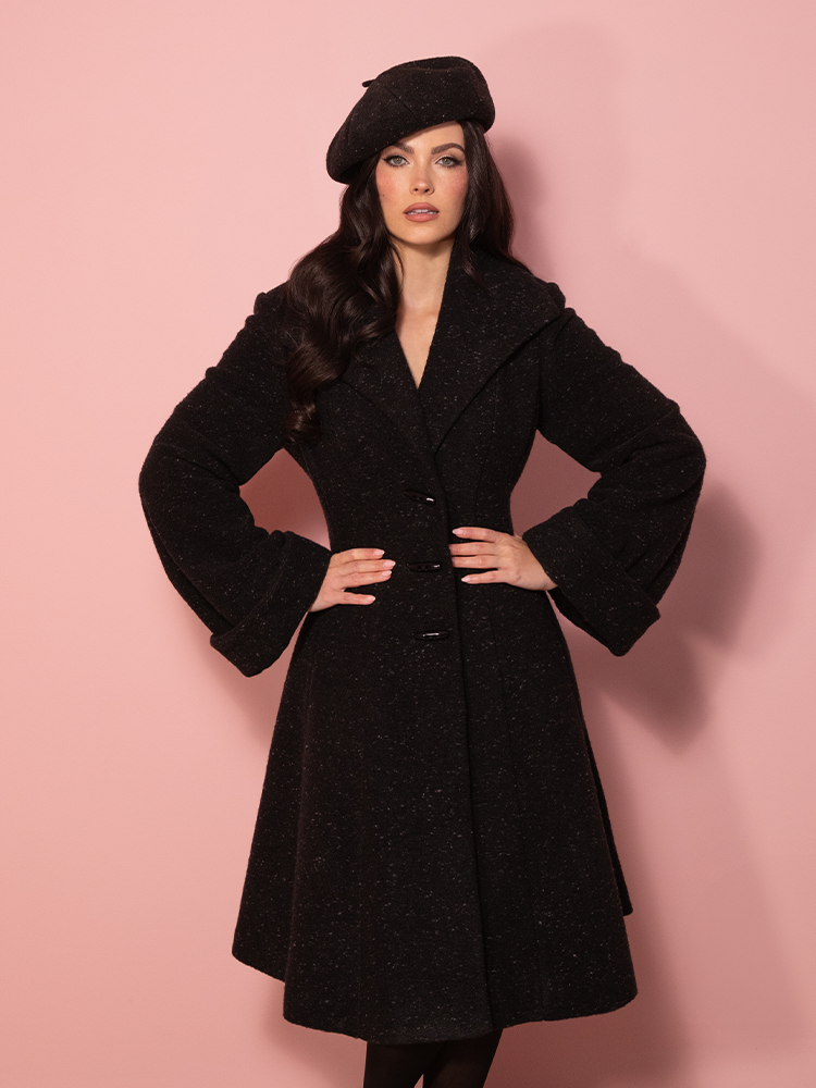 Miss Kitty Coat in Black - Vixen by Micheline Pitt